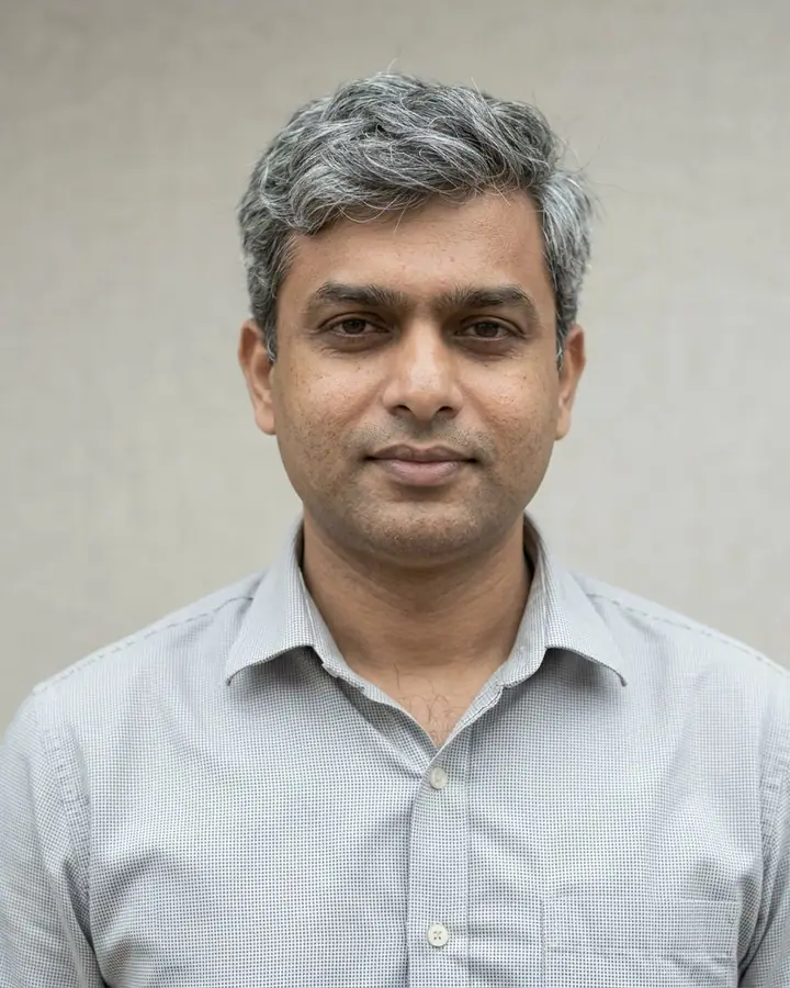 AI example of an old portrait of an older man recreated as a crisp modern photo
