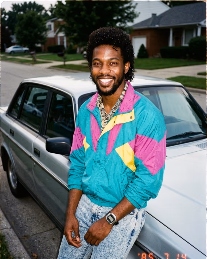 AI 80s Photo (1985 Me) example