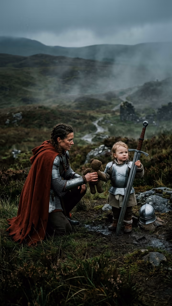 Mom and Baby Knight AI Video example